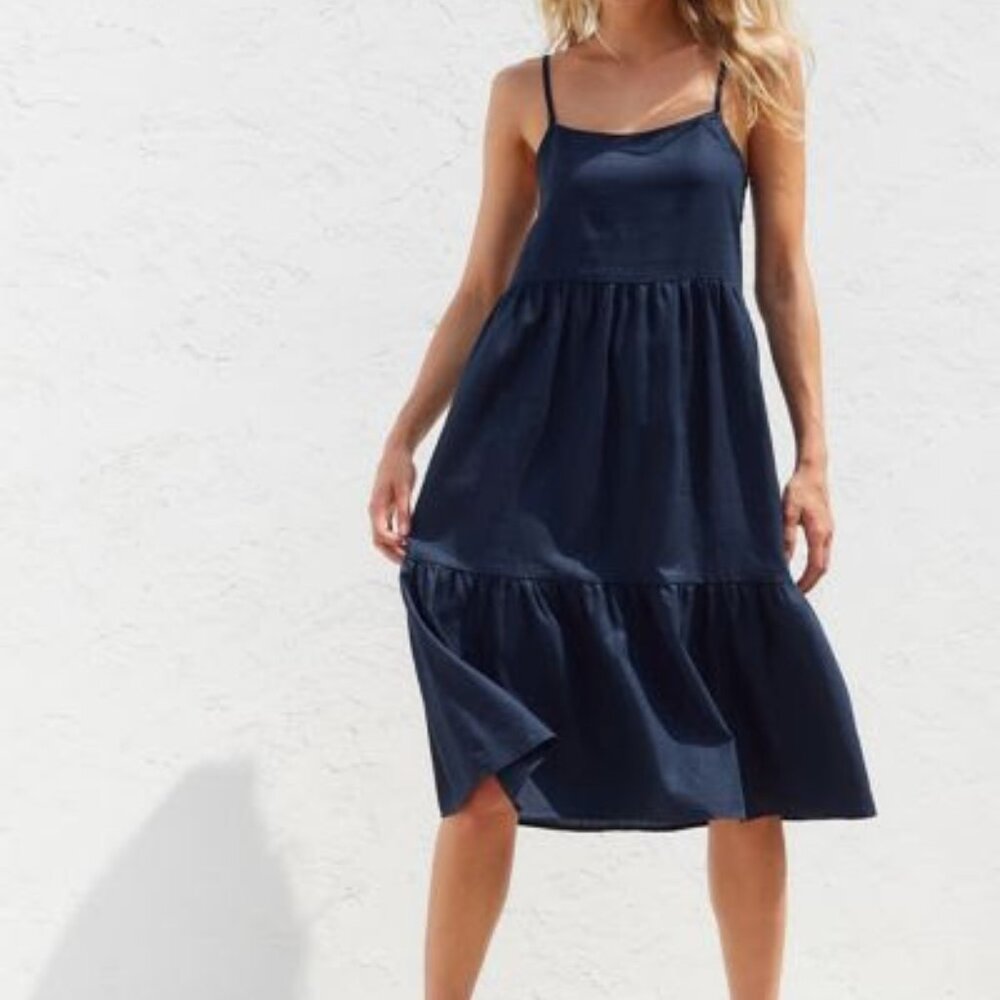 Urban Renewal Remnants Tiered Linen Midi Dress
